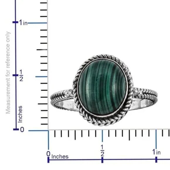 African Malachite Ring in Sterling Silver 925 - Picture 5 of 8